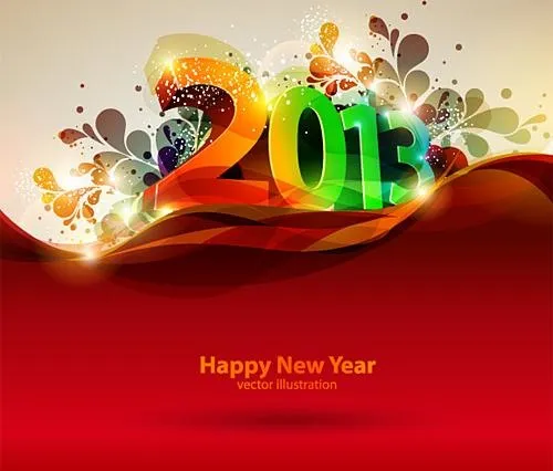 2013新年字体设计矢量素材ai矢量模版下载