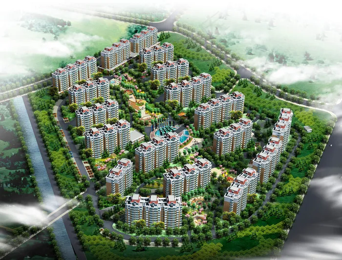 居民小区鸟瞰图图片