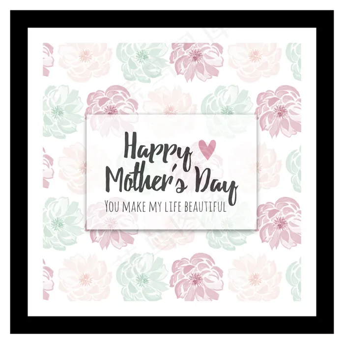 花水彩画母亲节背景ai矢量模版下载