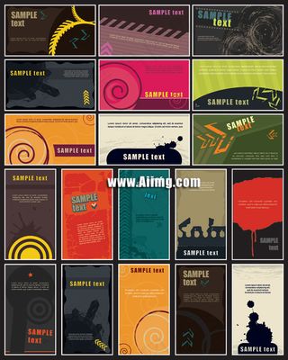 颓废名片模板矢量素材