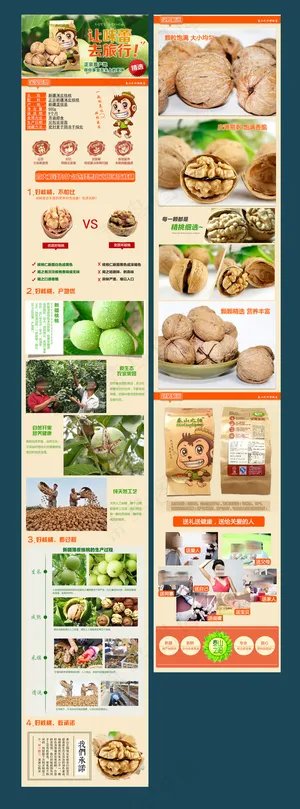 淘宝核桃详情页坚果细节描述PSD模... 淘宝核桃详情页坚果细节描述PSD模...