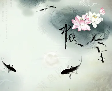 水墨鱼图案图片 水墨鱼图案图片