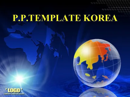 地球模型蓝色背景PPT模板