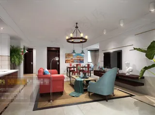 中式客厅效果图设计素材