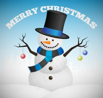 戴礼帽的圣诞雪人矢量素材 戴礼帽的圣诞雪人矢量素材