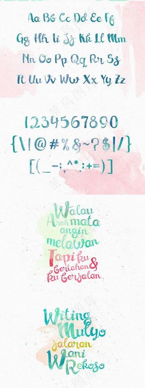 水彩和油墨英文字体PS笔刷