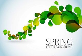 春天绿色花纹背景矢量素材