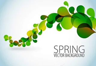 春天绿色花纹背景矢量素材