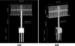 立柱广告架结构说明图