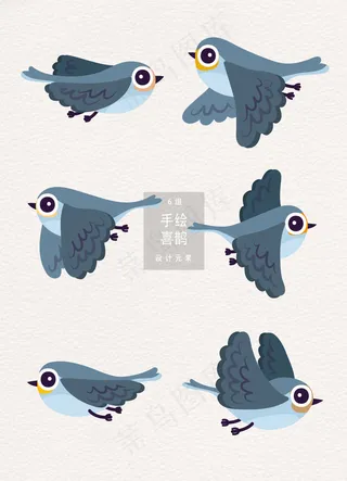 扁平化可爱喜鹊素材