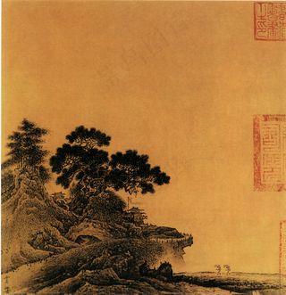 岩关古寺图 山水画 中国古画_01...