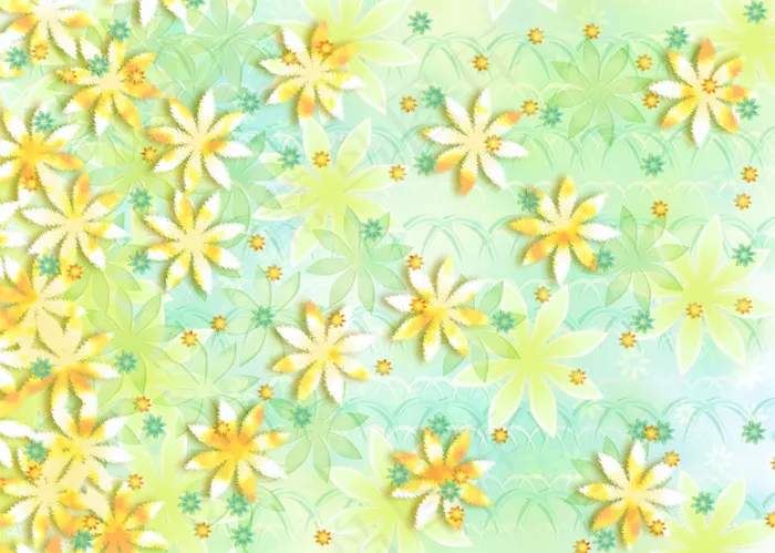 淡翠绿色黄色花纹叠加背景图