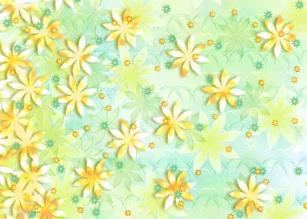 淡翠绿色黄色花纹叠加背景图