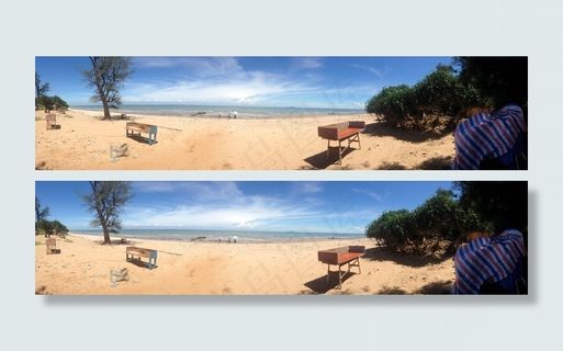 涠洲岛五彩滩全景图图片