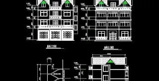 四层私家别墅建筑立面图