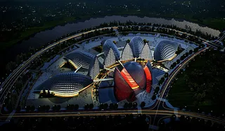 商业广场夜景效果图