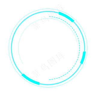 蓝色科技感圆圈,免抠元素