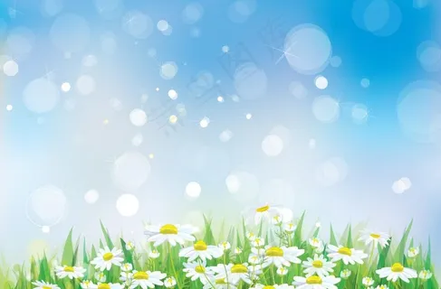 鲜花草地春天背景图片