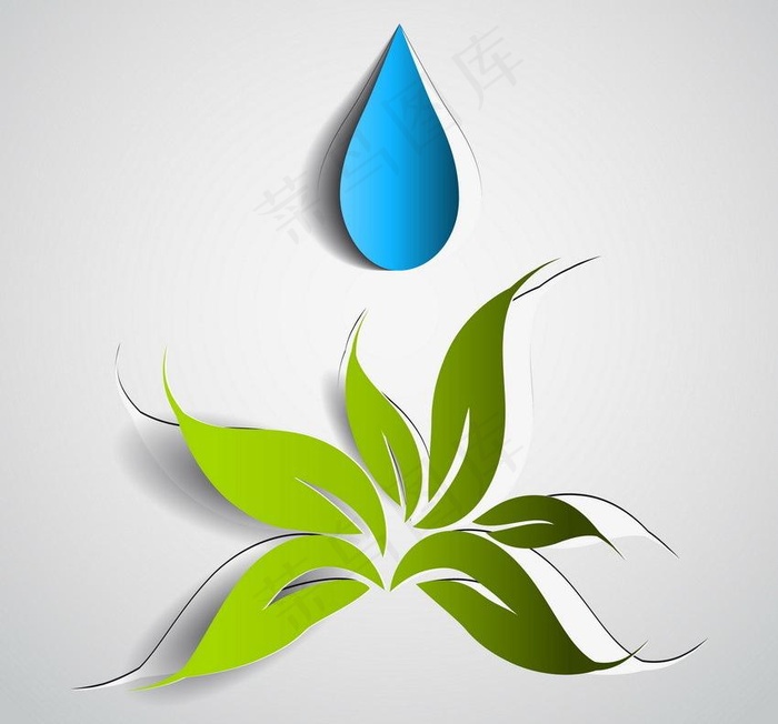 绿叶水珠水滴图片eps,ai矢量模版下载