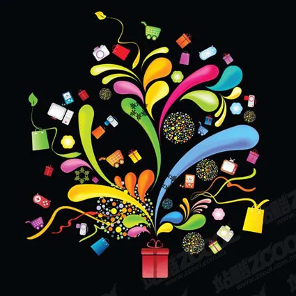 有趣的礼物的主题插画矢量素材eps,ai矢量模版下载