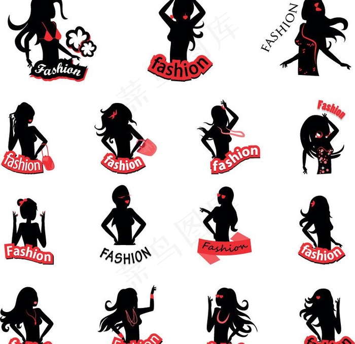 时尚女性剪影图片
