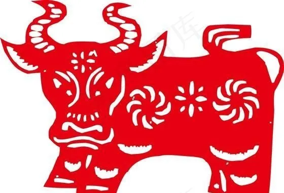 2009年新年春节矢量素材 牛的剪...ai矢量模版下载