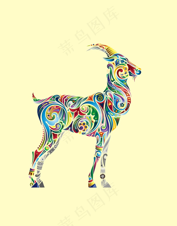 羚羊插画cdr矢量模版下载