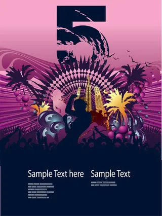 矢量潮流花纹剪影设计背景