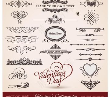 古典花纹花边框装饰元素图片