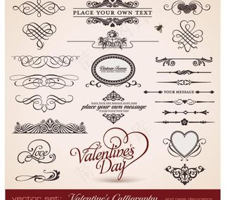 古典花纹花边框装饰元素图片