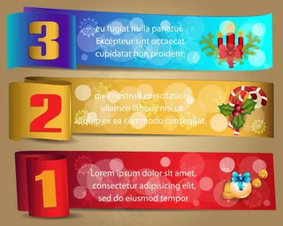 圣诞主题banner矢量素材AI格...