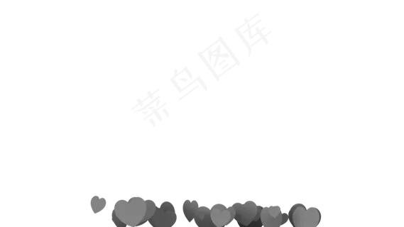 上升的爱心气泡和桃心展示开场动画A...