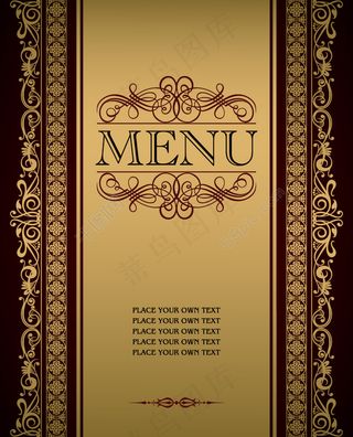 花边菜单背景矢量素材