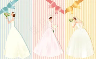 白色婚纱新娘矢量素材