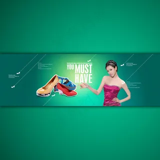 淘宝天猫女士高跟鞋活动海报模板ps...