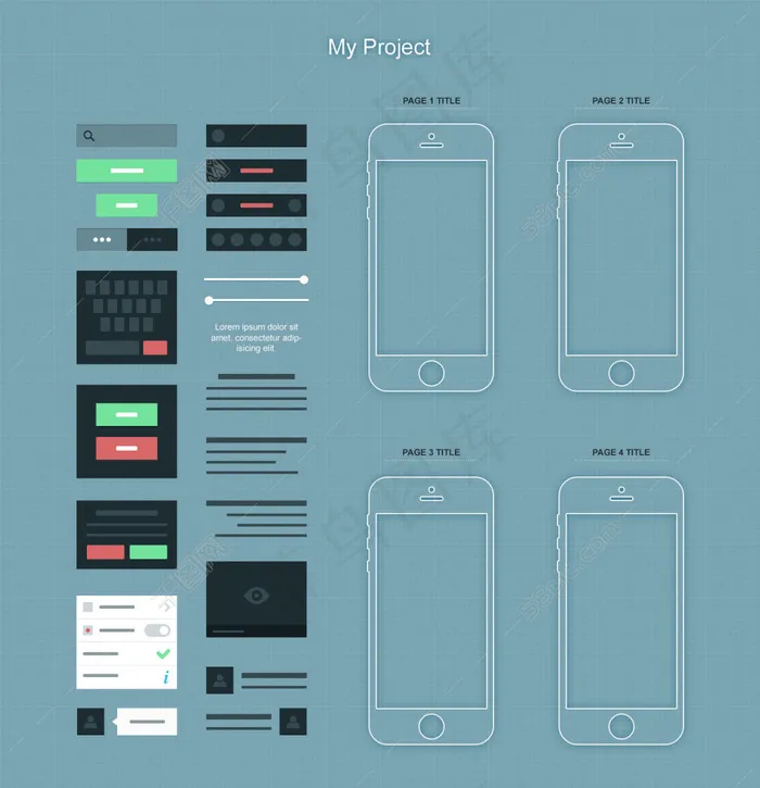 手机APP界面psd模版下载