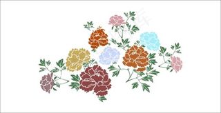 九朵牡丹矢量图下载