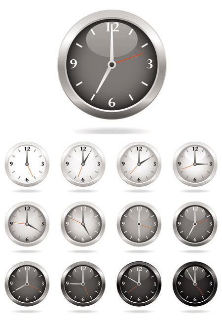 简约时钟刻度矢量素材