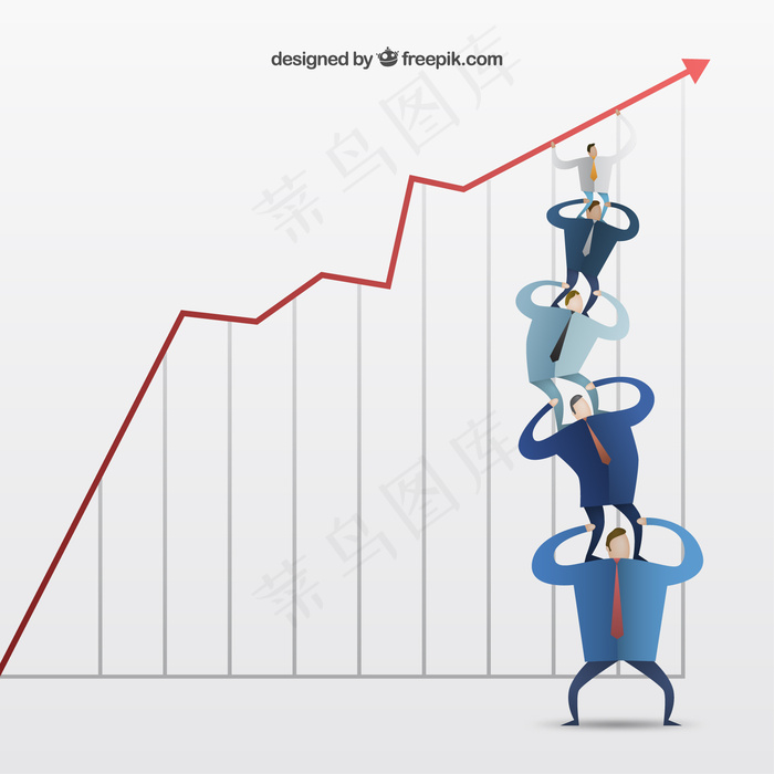 商人与图表ai矢量模版下载