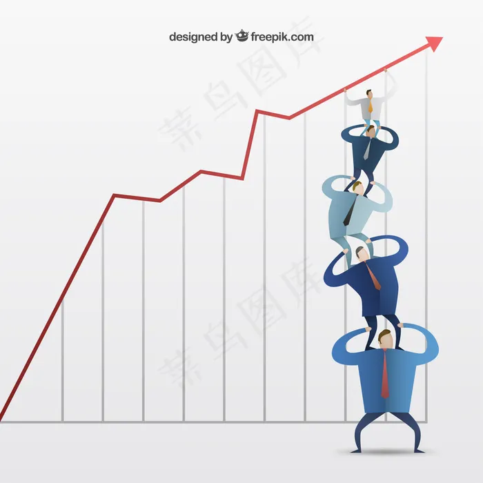 商人与图表ai矢量模版下载