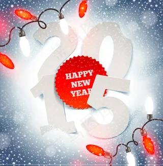 2015冬天剪纸背景矢量素材