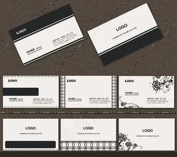 简洁黑白名片卡片设计PSD素材