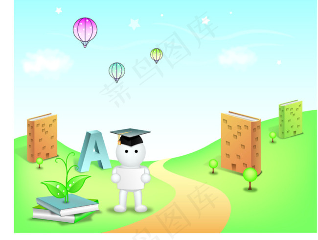 卡通字母教育素材eps,ai矢量模版下载