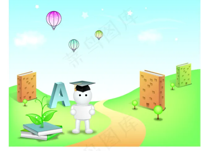 卡通字母教育素材eps,ai矢量模版下载