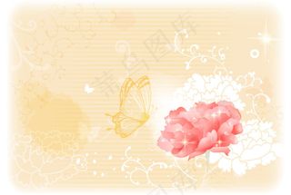 淡粉衬牡丹花朵图层源文件