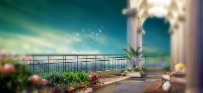 宫殿背景(3445X1575(DPI:250))psd模版下载
