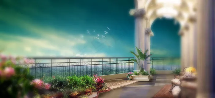 宫殿背景(3445X1575(DPI:250))psd模版下载