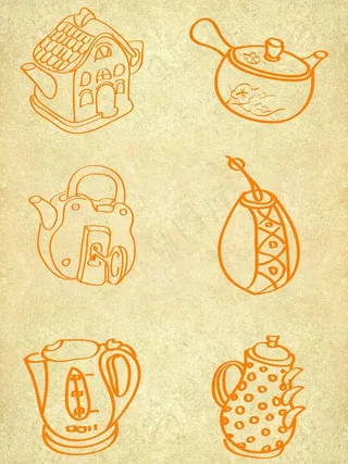 创意手绘水壶图片