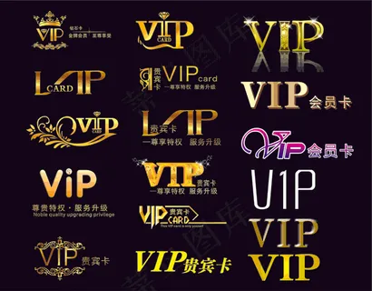 VIP卡艺术字体矢量素材 CDR