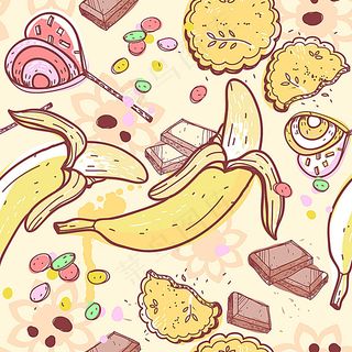 巧克力棒棒糖香蕉